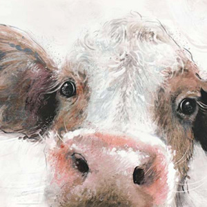 Art Gallery – Jethro – Cow Painting by Artist Charlotte Oakley – Framed Print For Sale – Surrounds West Byfleet Surrey