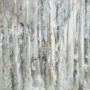 Wall Art Gallery – Sunlit Birch Trees – Woodland Painting by Artist Anthony Waller – Framed Print For Sale